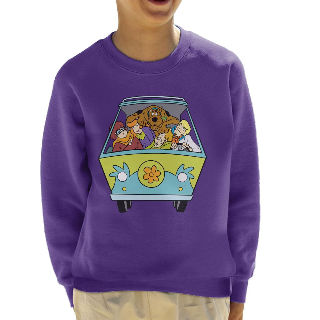 Scooby Doo Characters In The Mystery Machine Kid's Sweatshirt-ALL + EVERY