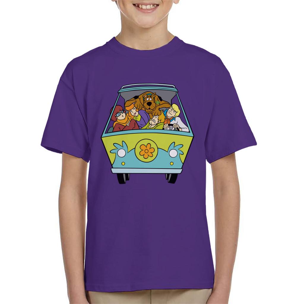 Scooby Doo Characters In The Mystery Machine Kid's T-Shirt-ALL + EVERY