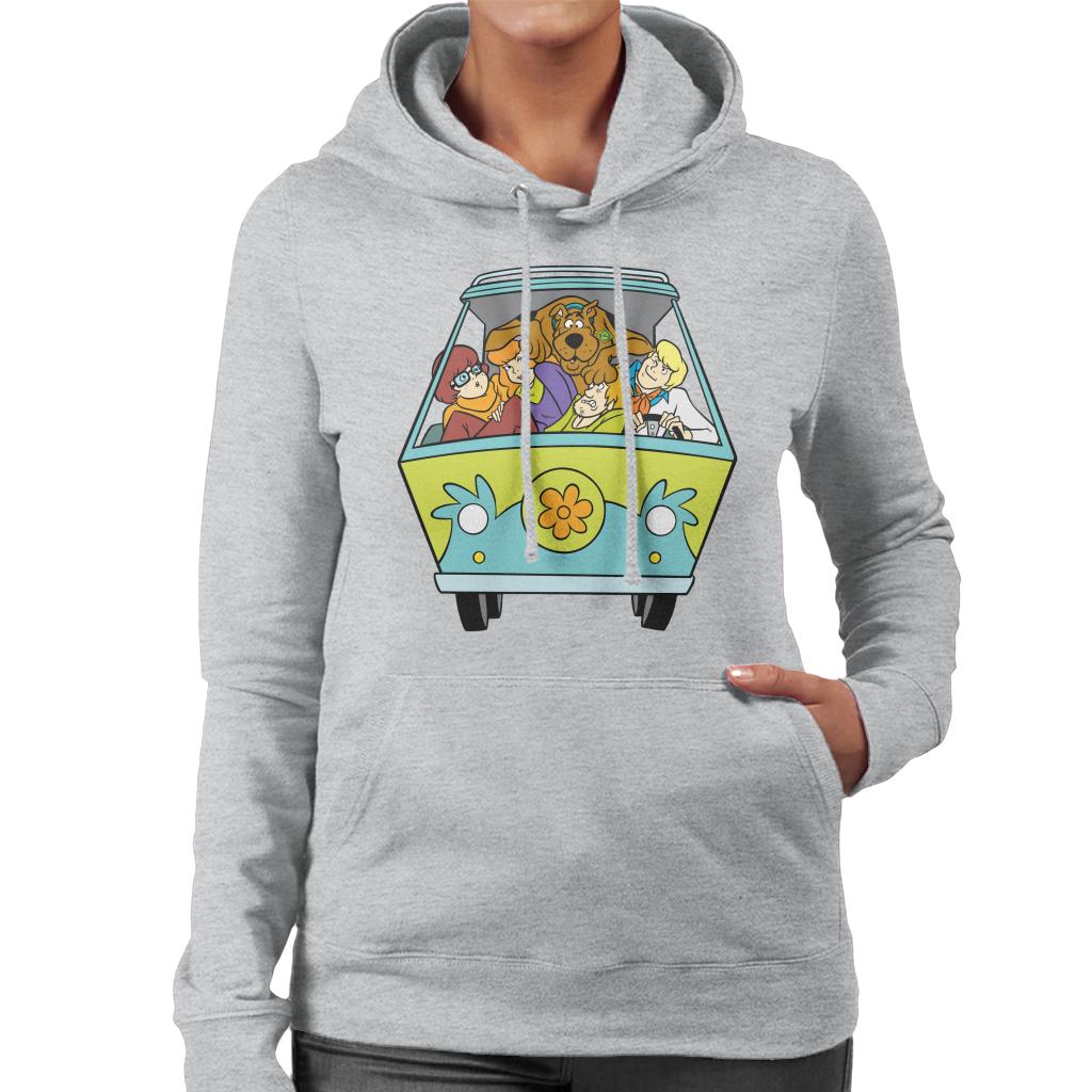 Scooby Doo Characters In The Mystery Machine Women's Hooded Sweatshirt-ALL + EVERY