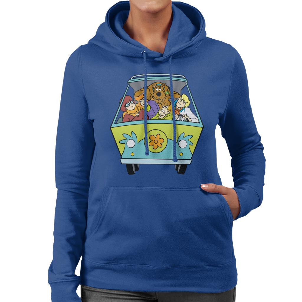 Scooby Doo Characters In The Mystery Machine Women's Hooded Sweatshirt-ALL + EVERY