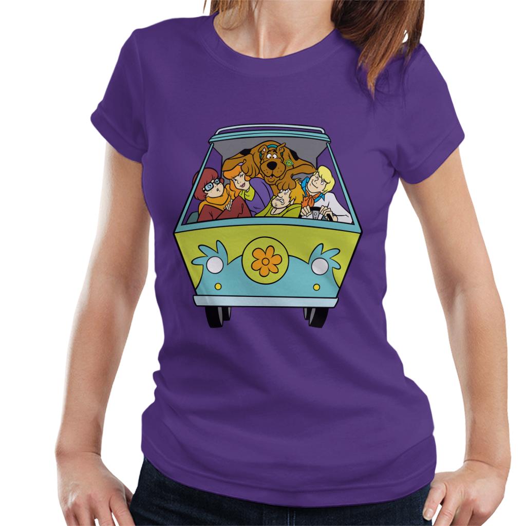 Scooby Doo Characters In The Mystery Machine Women's T-Shirt-ALL + EVERY