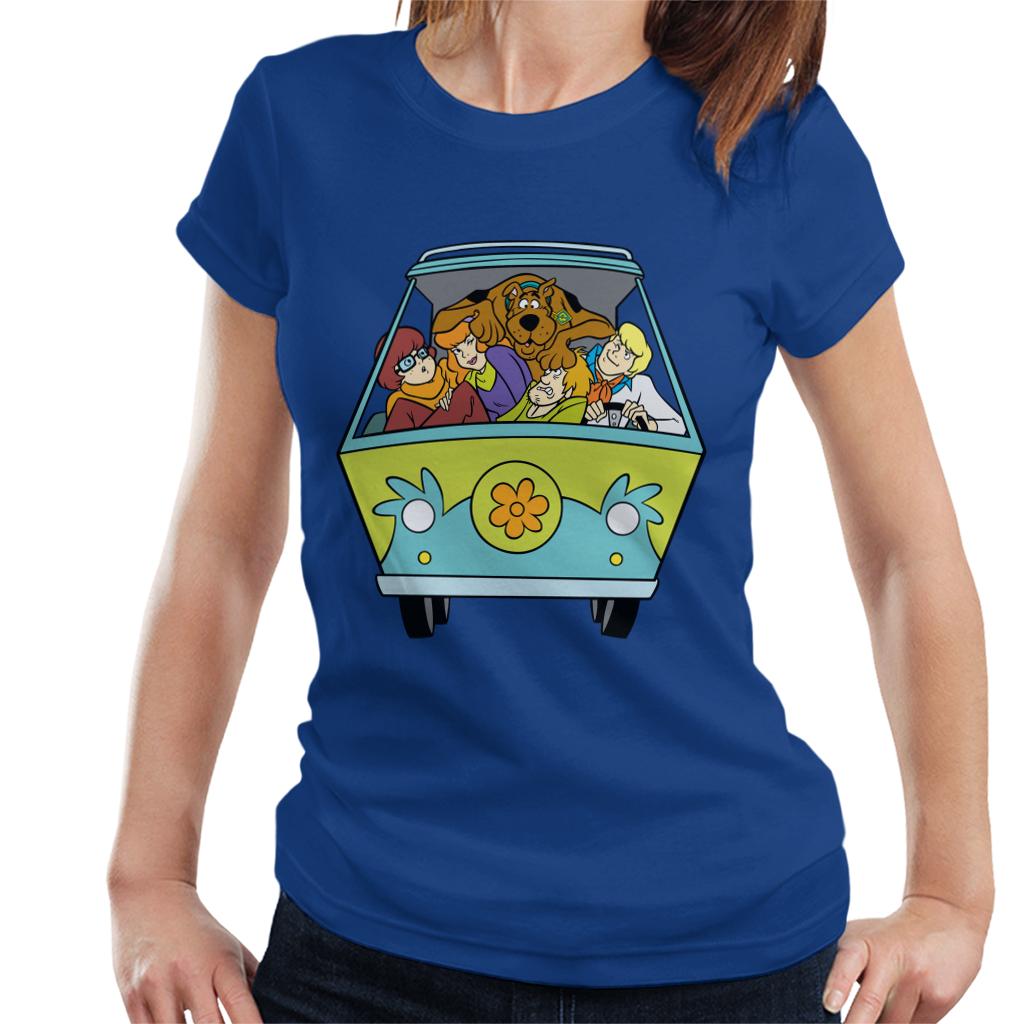 Scooby Doo Characters In The Mystery Machine Women's T-Shirt-ALL + EVERY