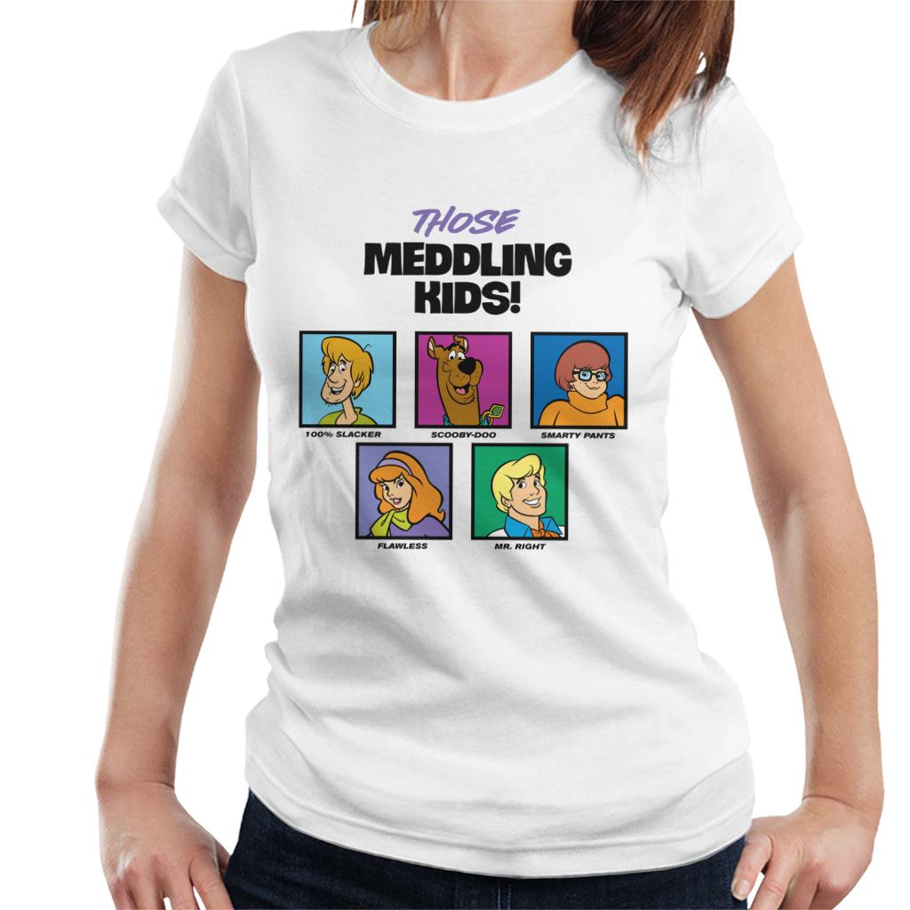 Scooby Doo Those Meddling Kids Character Tiles Women's T-Shirt-ALL + EVERY