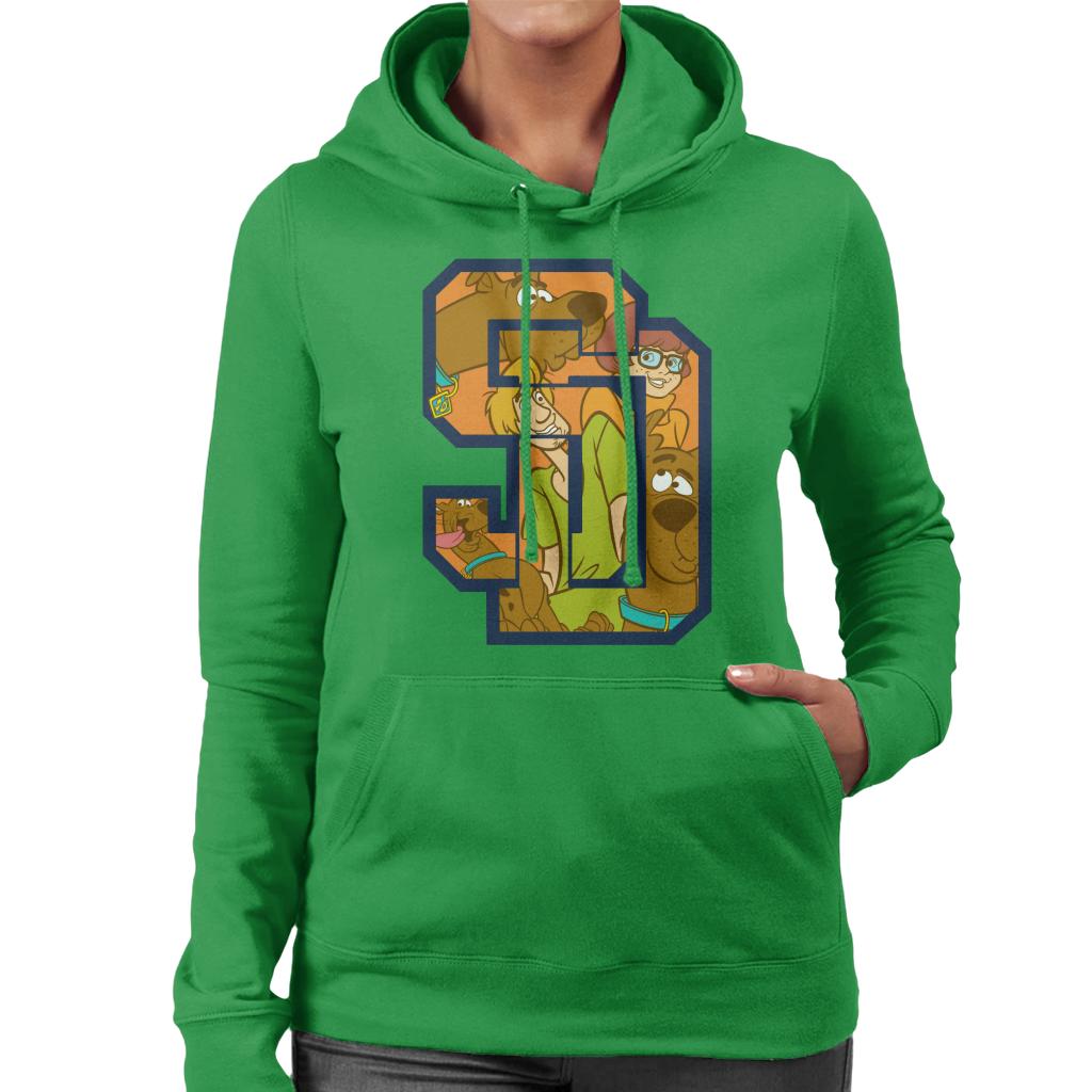 Scooby Doo Interlocking SD Women's Hooded Sweatshirt-ALL + EVERY