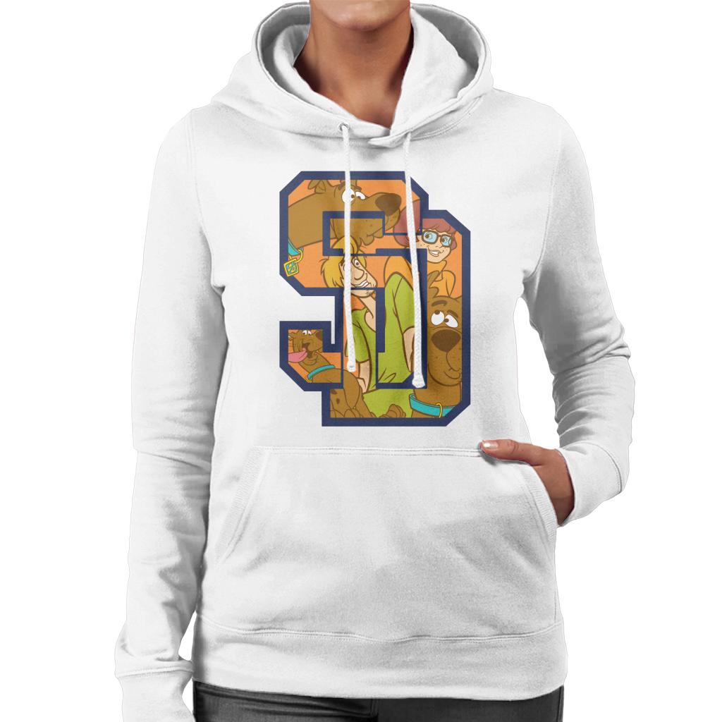 Scooby Doo Interlocking SD Women's Hooded Sweatshirt-ALL + EVERY