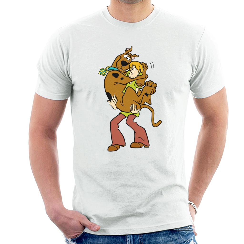 Scooby Doo Shaggy Holding Scooby Men's T-Shirt-ALL + EVERY