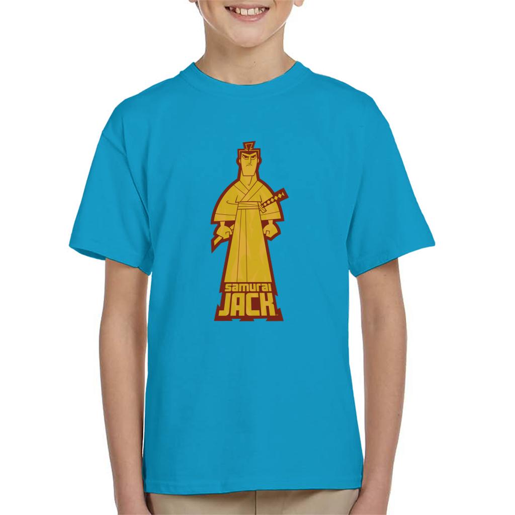 Samurai Jack Gold Pose Kid's T-Shirt-ALL + EVERY