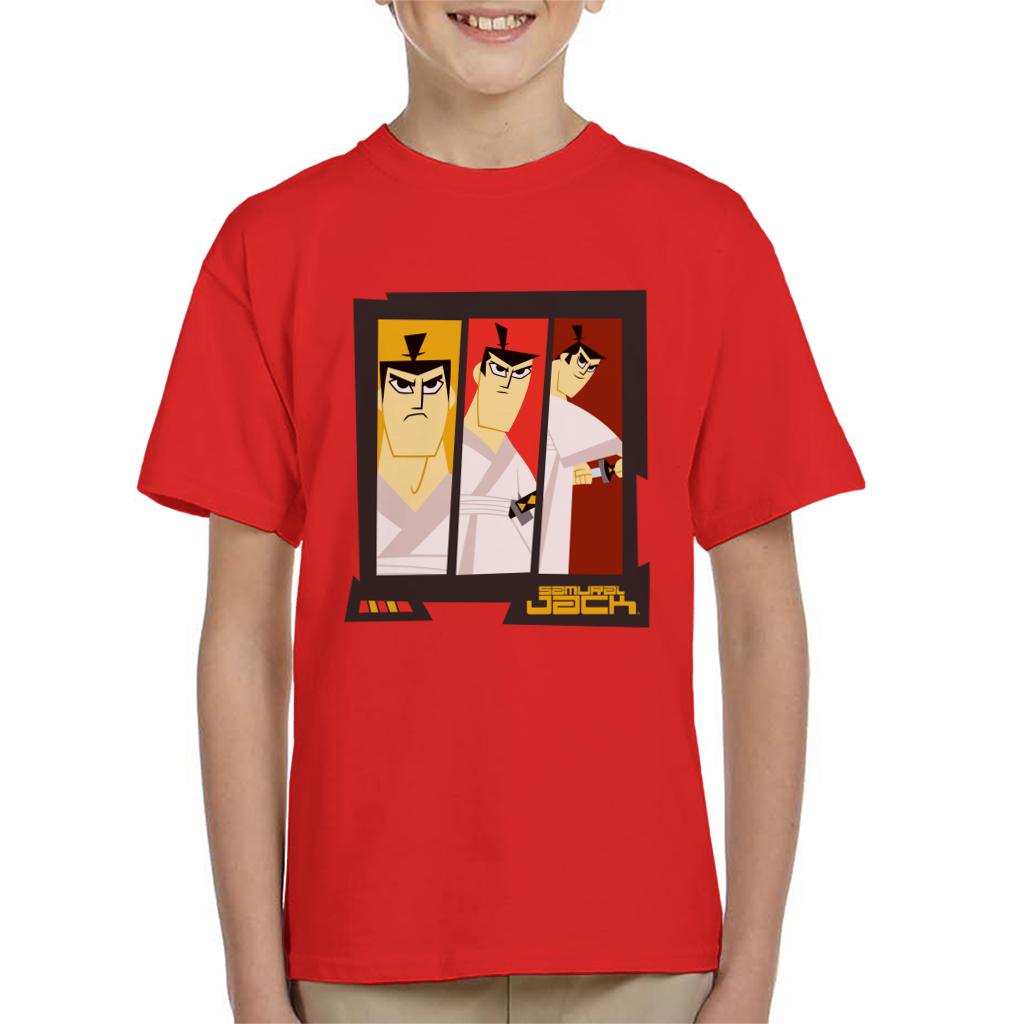 Samurai Jack Drawing Katana Montage Kid's T-Shirt-ALL + EVERY