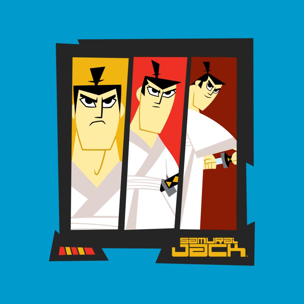 Samurai Jack Drawing Katana Montage Men's T-Shirt-ALL + EVERY