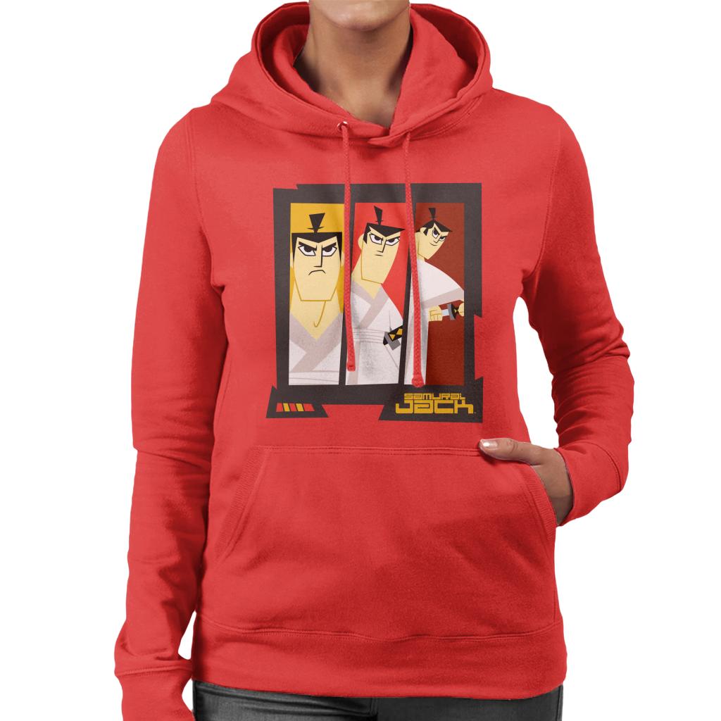 Samurai Jack Drawing Katana Montage Women's Hooded Sweatshirt-ALL + EVERY