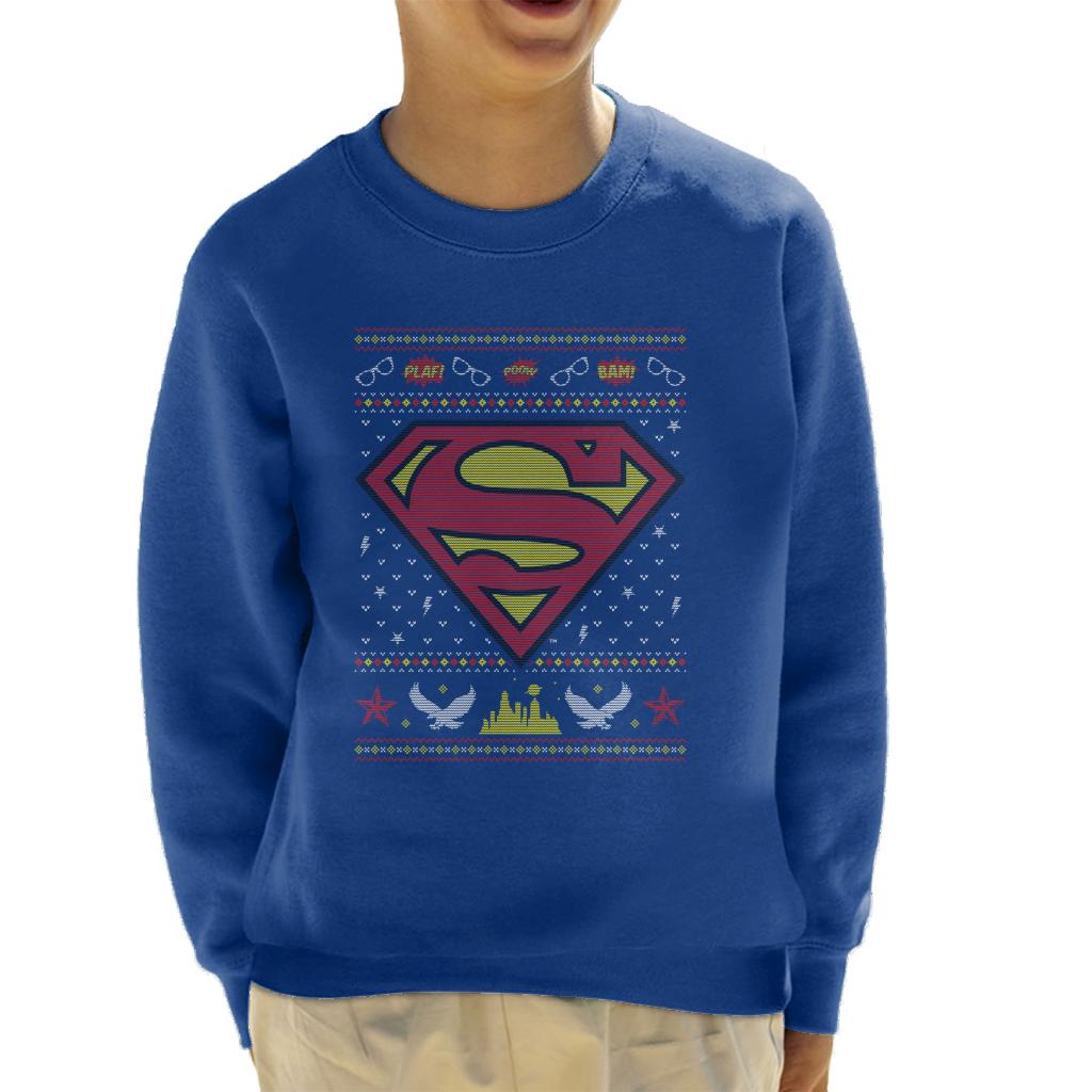 Superman Christmas Pattern Kid's Sweatshirt-ALL + EVERY