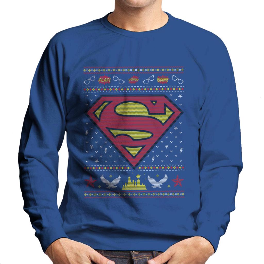 Superman Christmas Pattern Men's Sweatshirt-ALL + EVERY