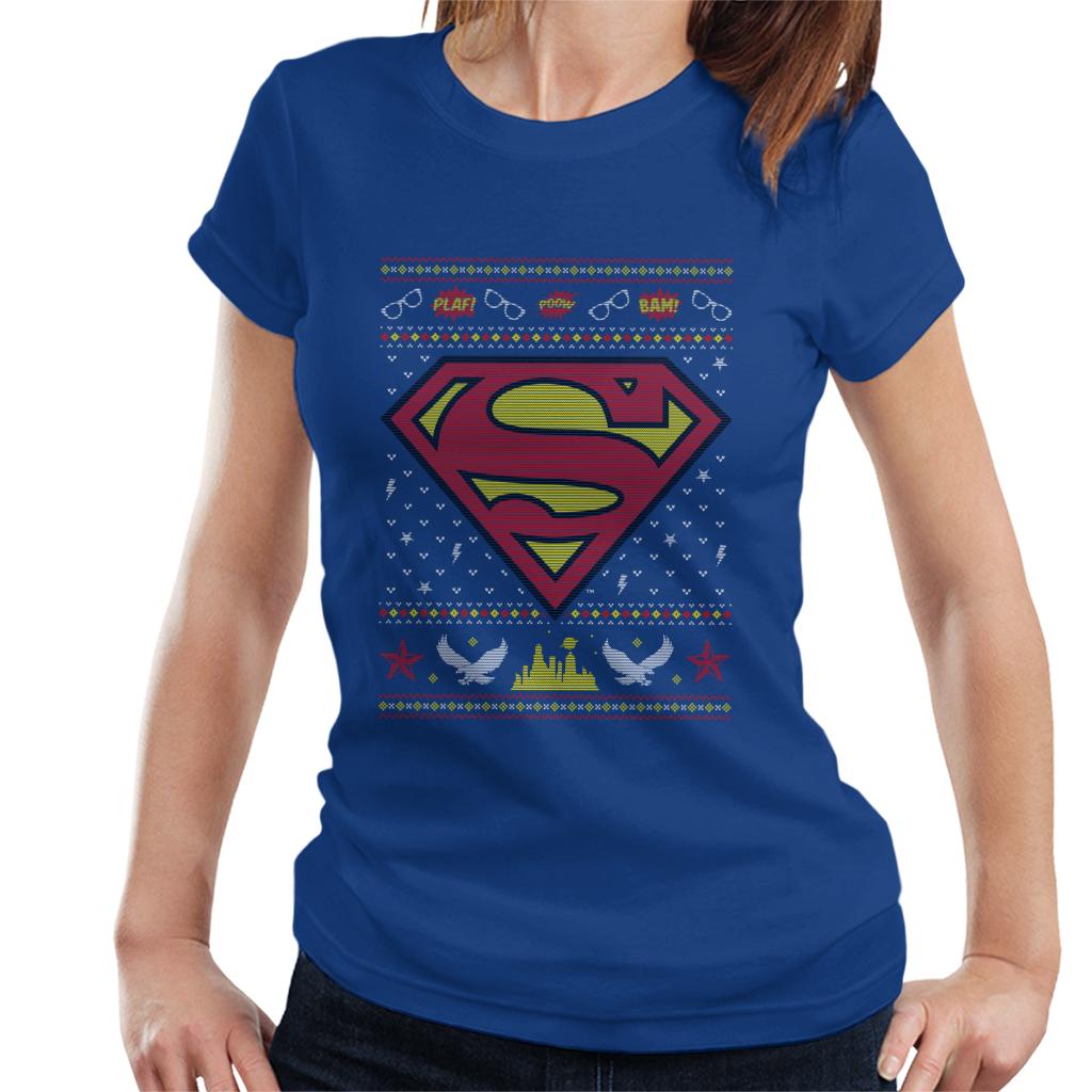 Superman Christmas Pattern Women's T-Shirt-ALL + EVERY