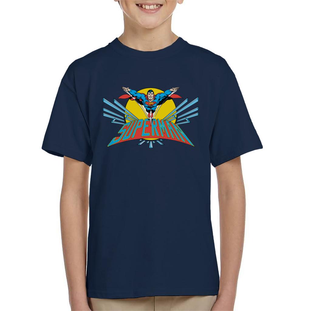 Superman Flying Past The Sun Kid's T-Shirt-ALL + EVERY