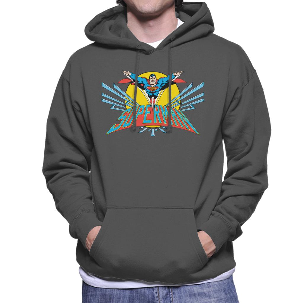 Superman Flying Past The Sun Men's Hooded Sweatshirt-ALL + EVERY