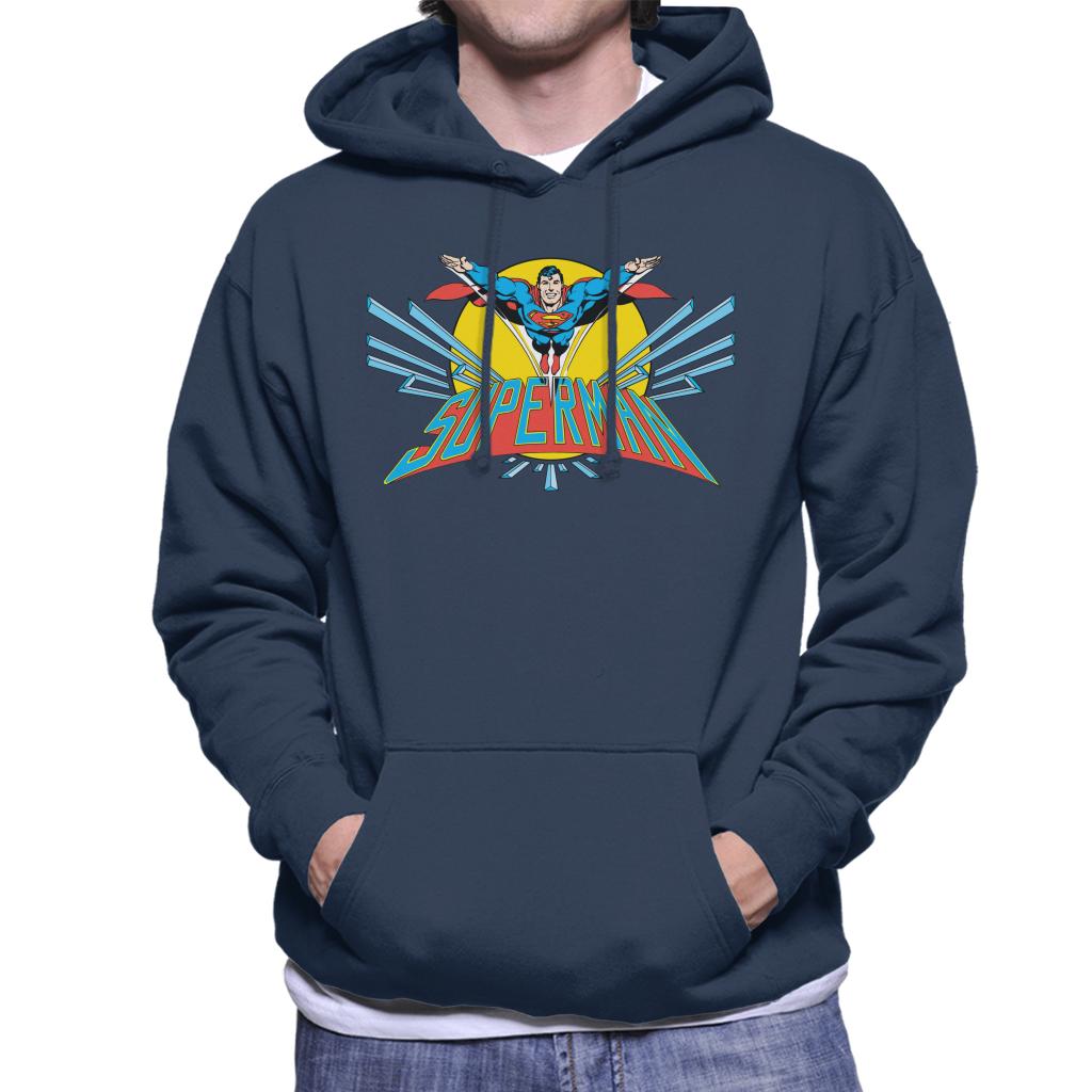 Superman Flying Past The Sun Men's Hooded Sweatshirt-ALL + EVERY