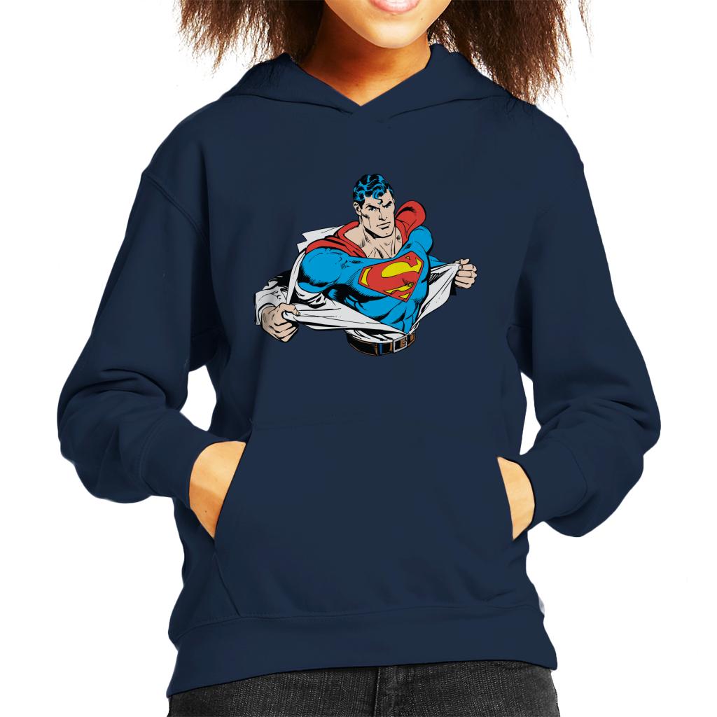 Superman Suit Reveal Kid's Hooded Sweatshirt-ALL + EVERY