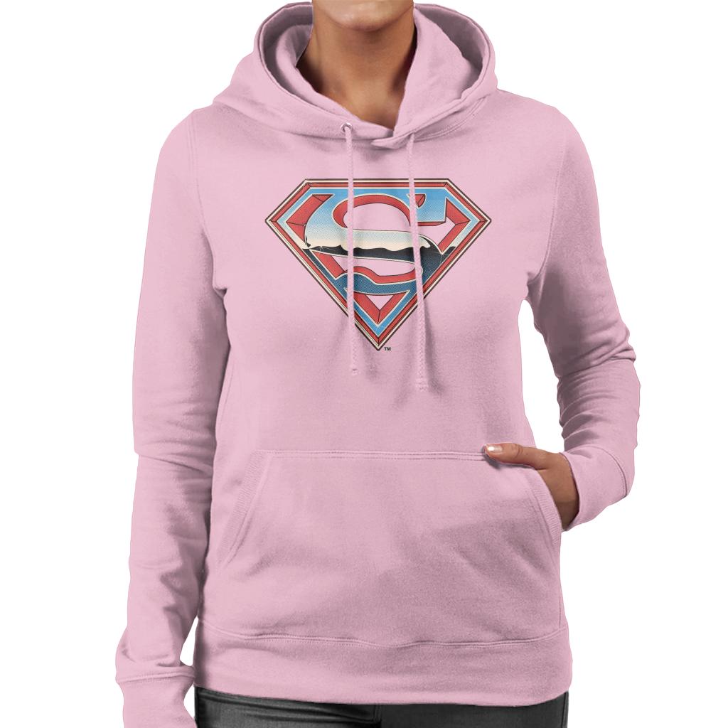Superman Sparkling Logo Women's Hooded Sweatshirt-ALL + EVERY