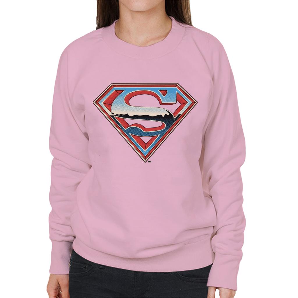 Superman Sparkling Logo Women's Sweatshirt-ALL + EVERY