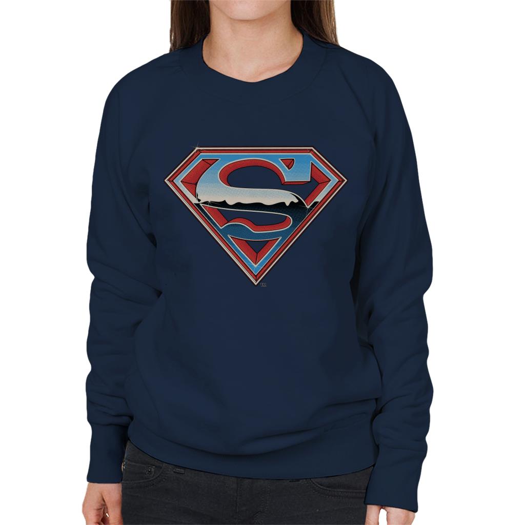 Superman Sparkling Logo Women's Sweatshirt-ALL + EVERY