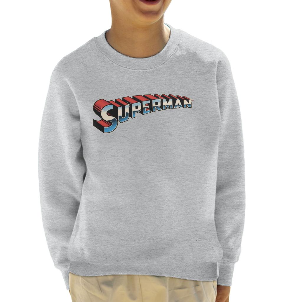 Superman 3D Text Logo Kid's Sweatshirt-ALL + EVERY