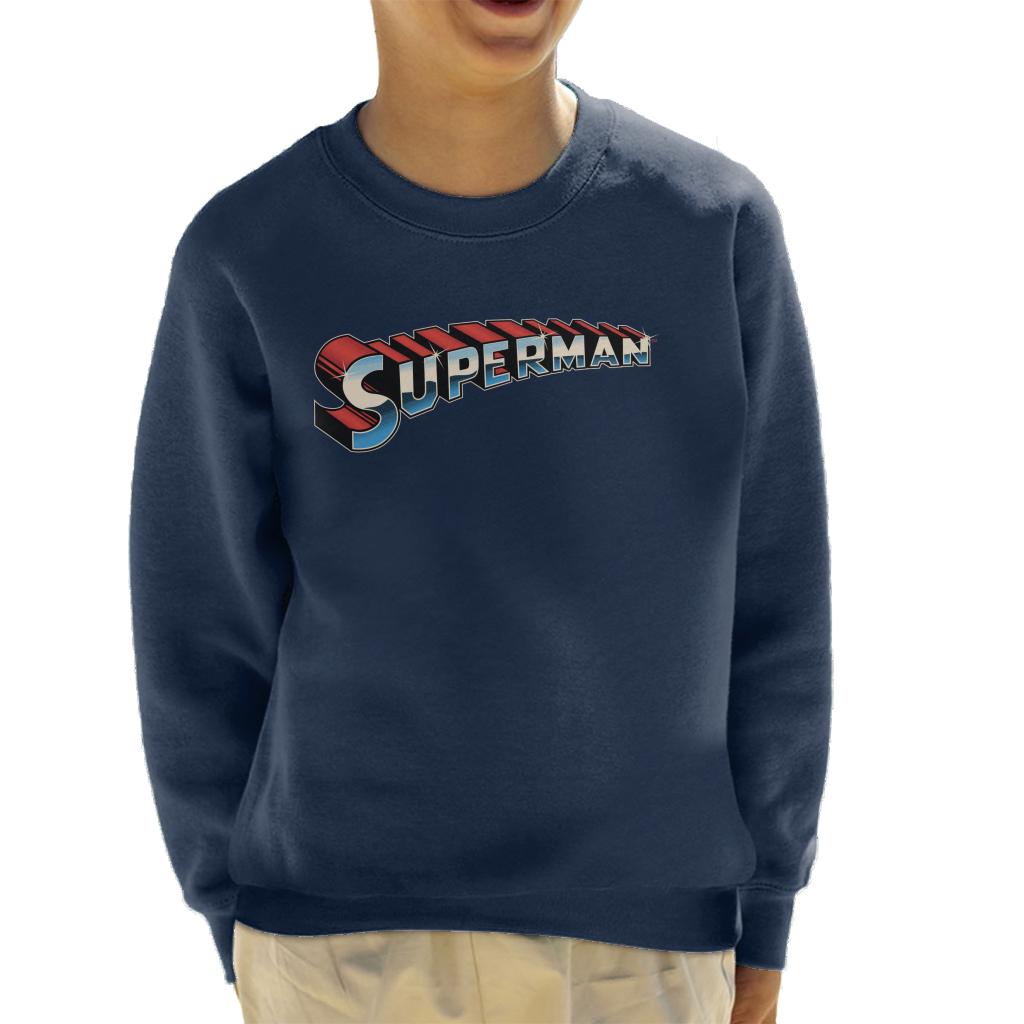 Superman 3D Text Logo Kid's Sweatshirt-ALL + EVERY