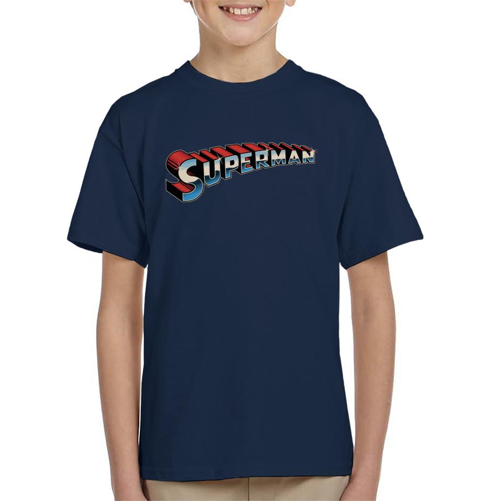 Superman 3D Text Logo Kid's T-Shirt-ALL + EVERY