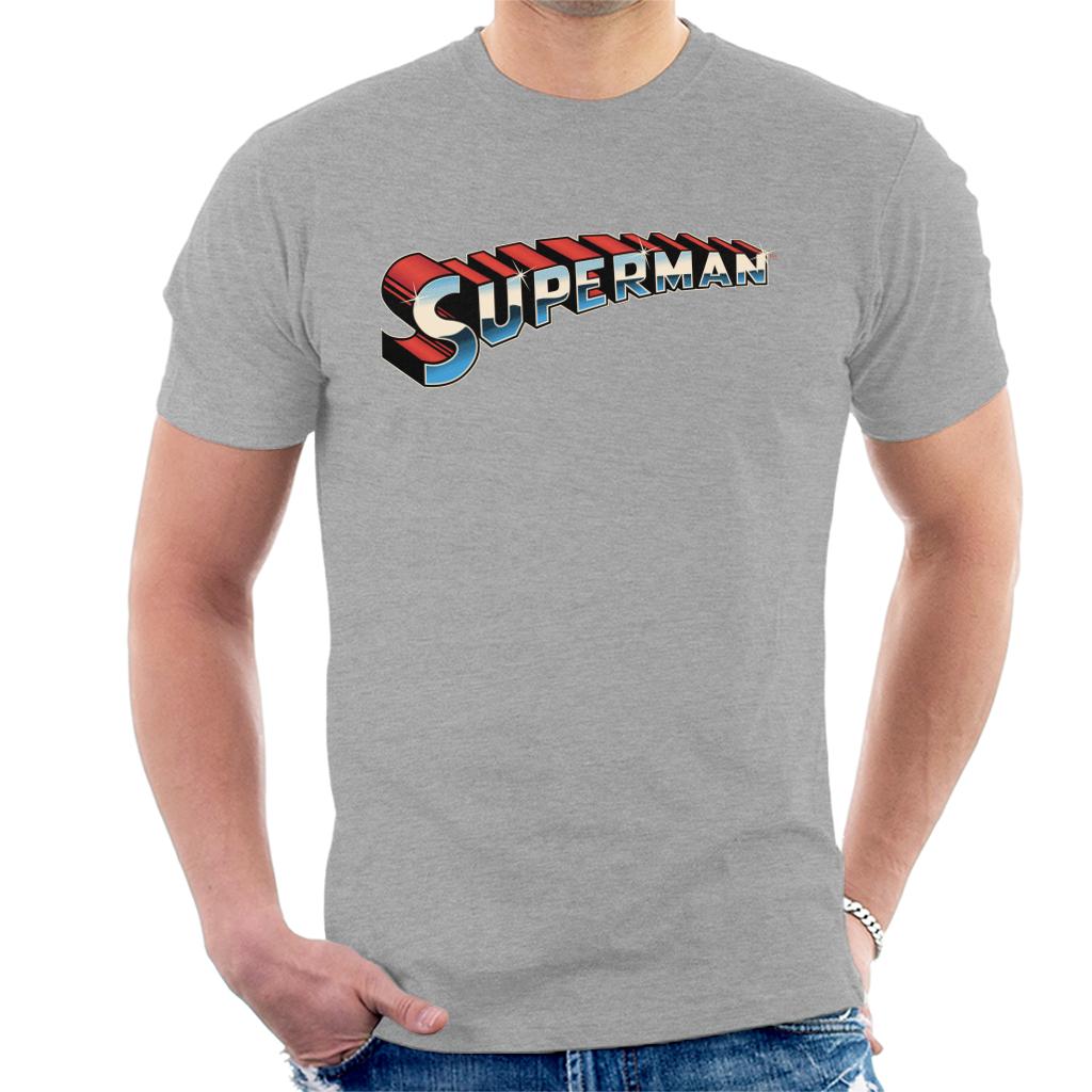 Superman 3D Text Logo Men's T-Shirt-ALL + EVERY