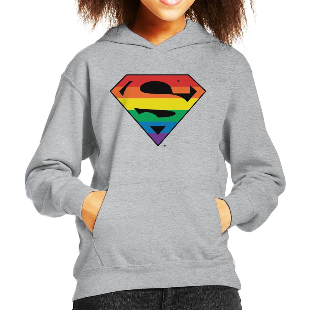 Superman Rainbow Logo Kid's Hooded Sweatshirt-ALL + EVERY