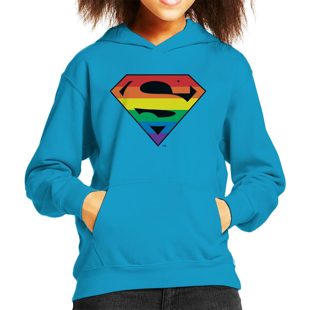 Superman Rainbow Logo Kid's Hooded Sweatshirt-ALL + EVERY