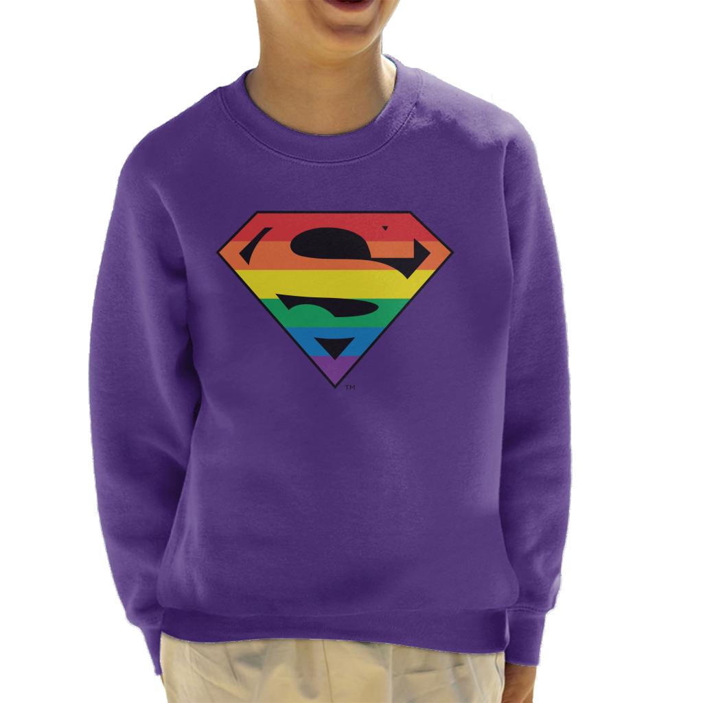 Superman Rainbow Logo Kid's Sweatshirt-ALL + EVERY