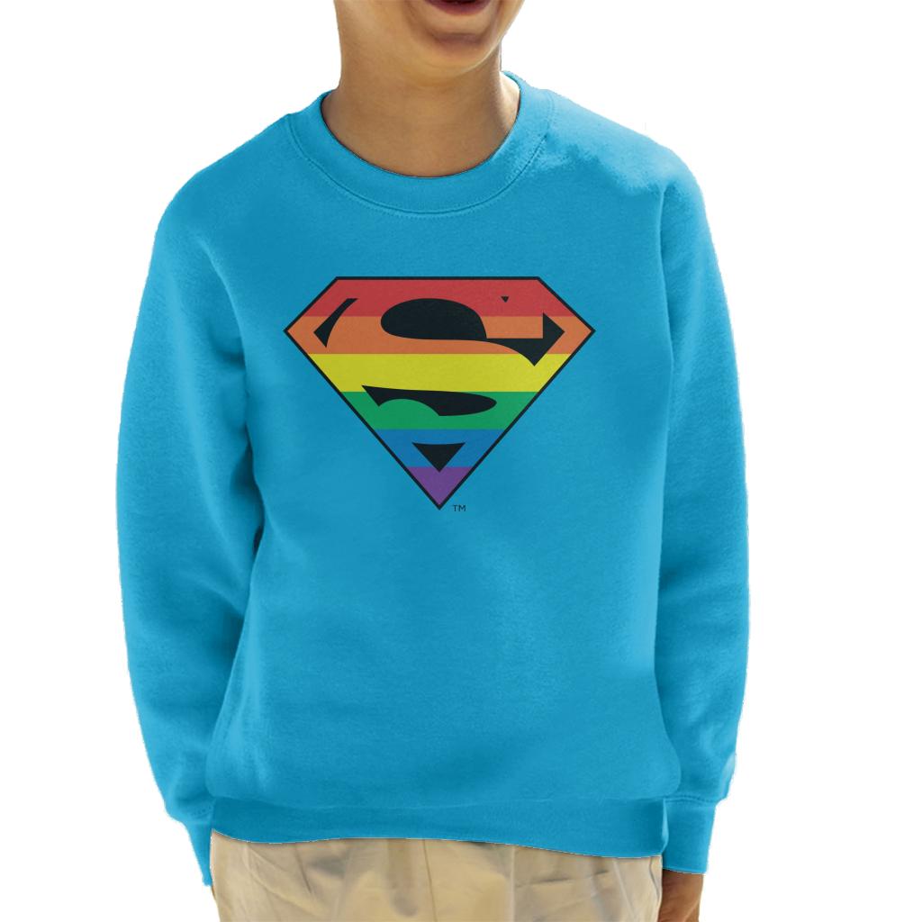 Superman Rainbow Logo Kid's Sweatshirt-ALL + EVERY