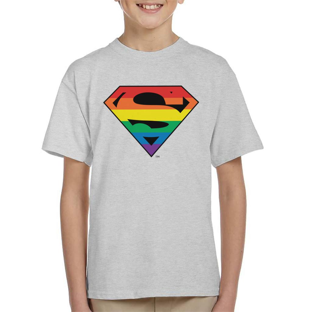 Superman Rainbow Logo Kid's T-Shirt-ALL + EVERY