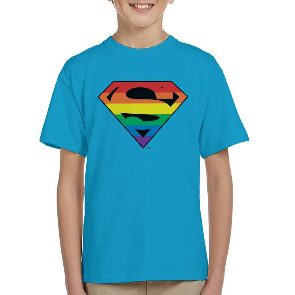 Superman Rainbow Logo Kid's T-Shirt-ALL + EVERY