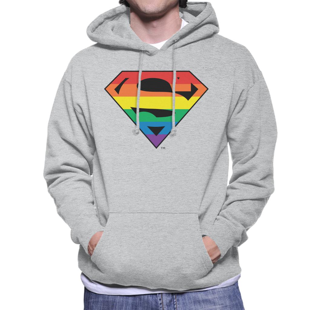 Superman Rainbow Logo Men's Hooded Sweatshirt-ALL + EVERY