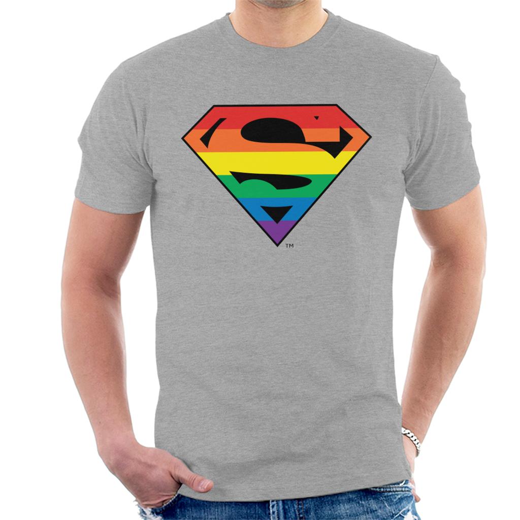 Superman Rainbow Logo Men's T-Shirt-ALL + EVERY