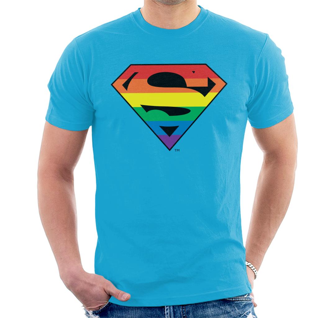 Superman Rainbow Logo Men's T-Shirt-ALL + EVERY