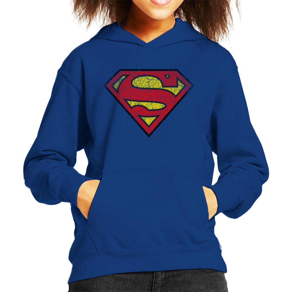 Superman Faded Logo Kid's Hooded Sweatshirt-ALL + EVERY