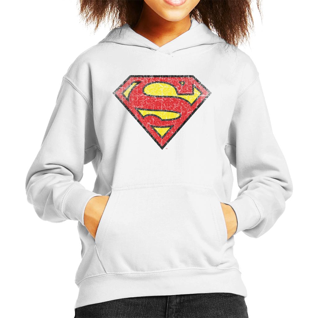 Superman Faded Logo Kid's Hooded Sweatshirt-ALL + EVERY