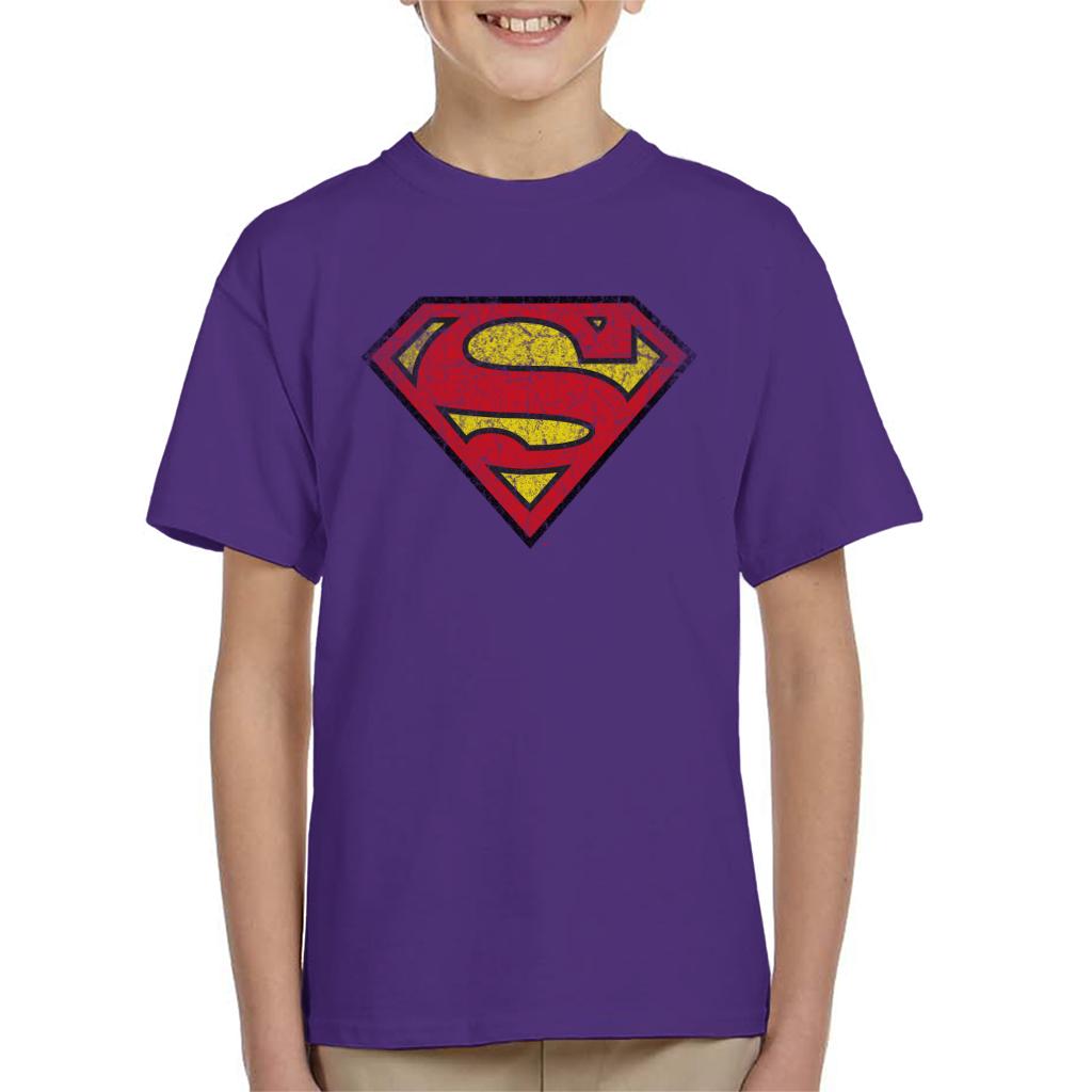 Superman Faded Logo Kid's T-Shirt-ALL + EVERY