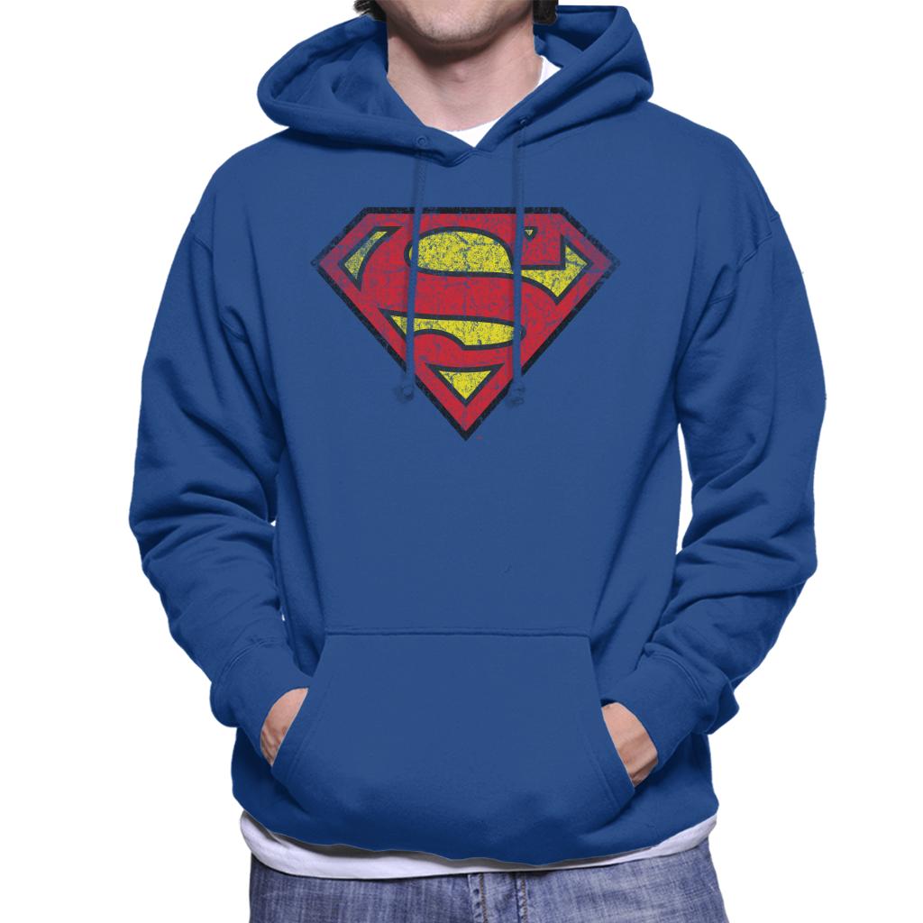 Superman Faded Logo Men's Hooded Sweatshirt-ALL + EVERY