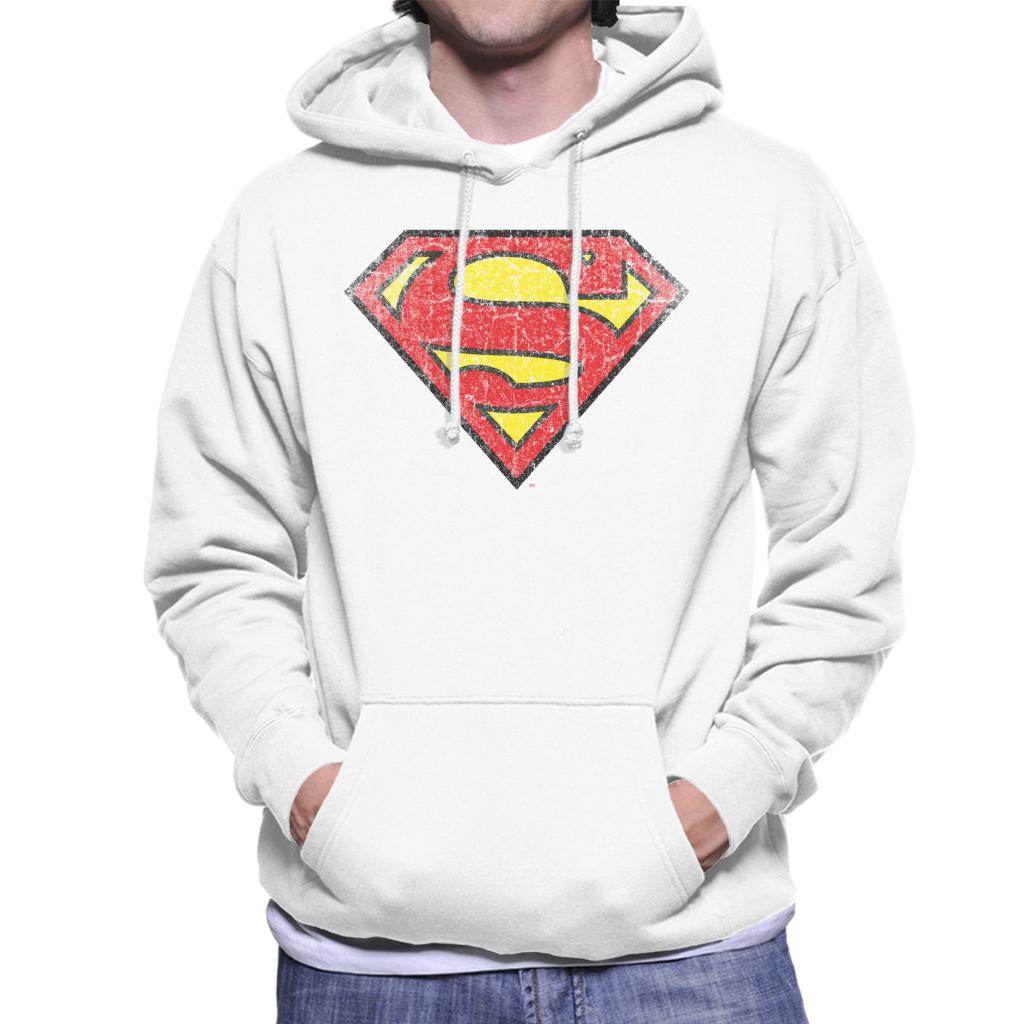 Superman Faded Logo Men's Hooded Sweatshirt-ALL + EVERY