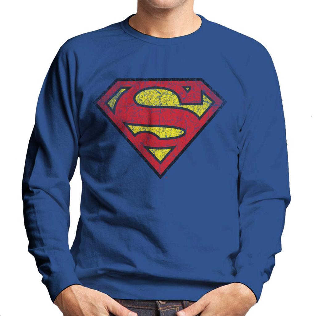 Superman Faded Logo Men's Sweatshirt-ALL + EVERY