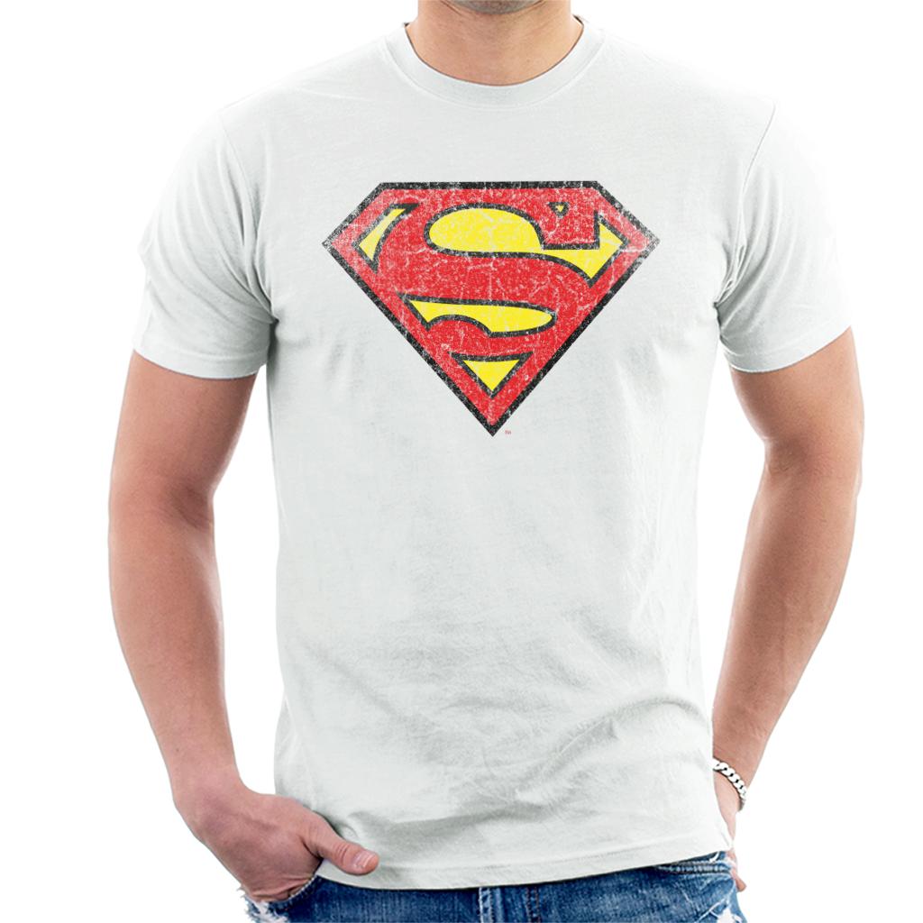 Superman Faded Logo Men's T-Shirt-ALL + EVERY