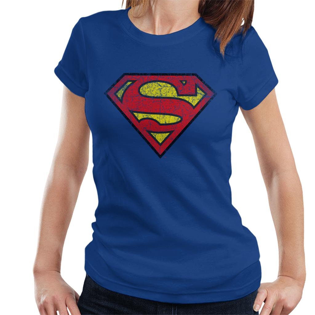 Superman Faded Logo Women's T-Shirt-ALL + EVERY