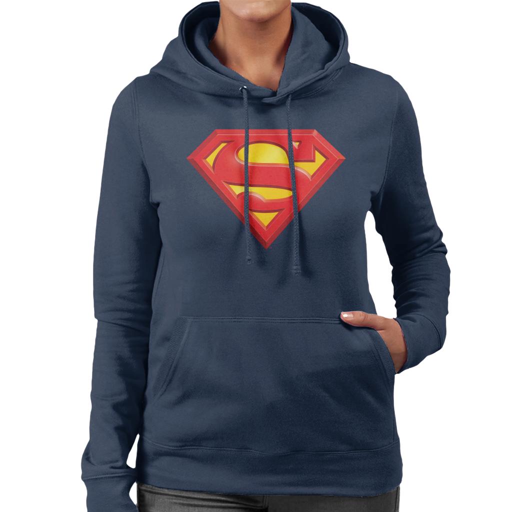 Superman Classic Logo Women's Hooded Sweatshirt-ALL + EVERY