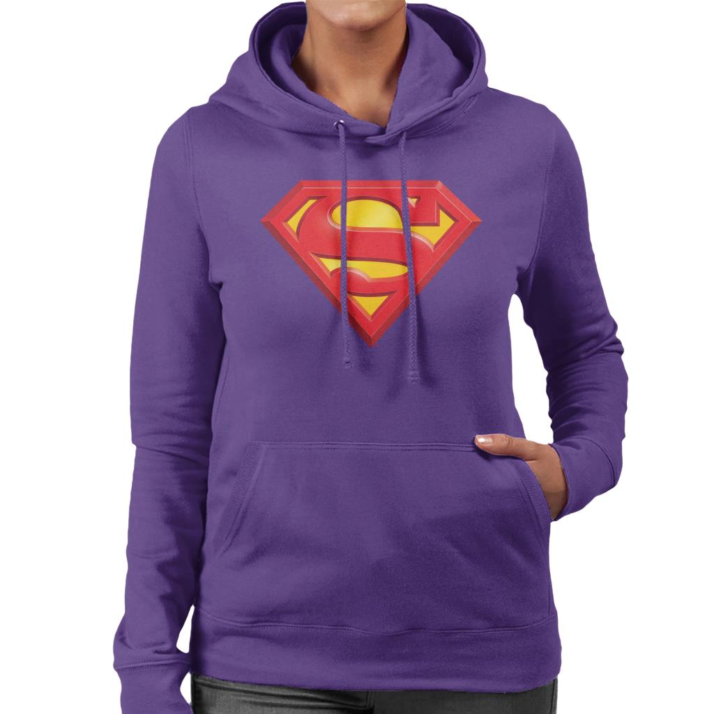 Superman Classic Logo Women's Hooded Sweatshirt-ALL + EVERY