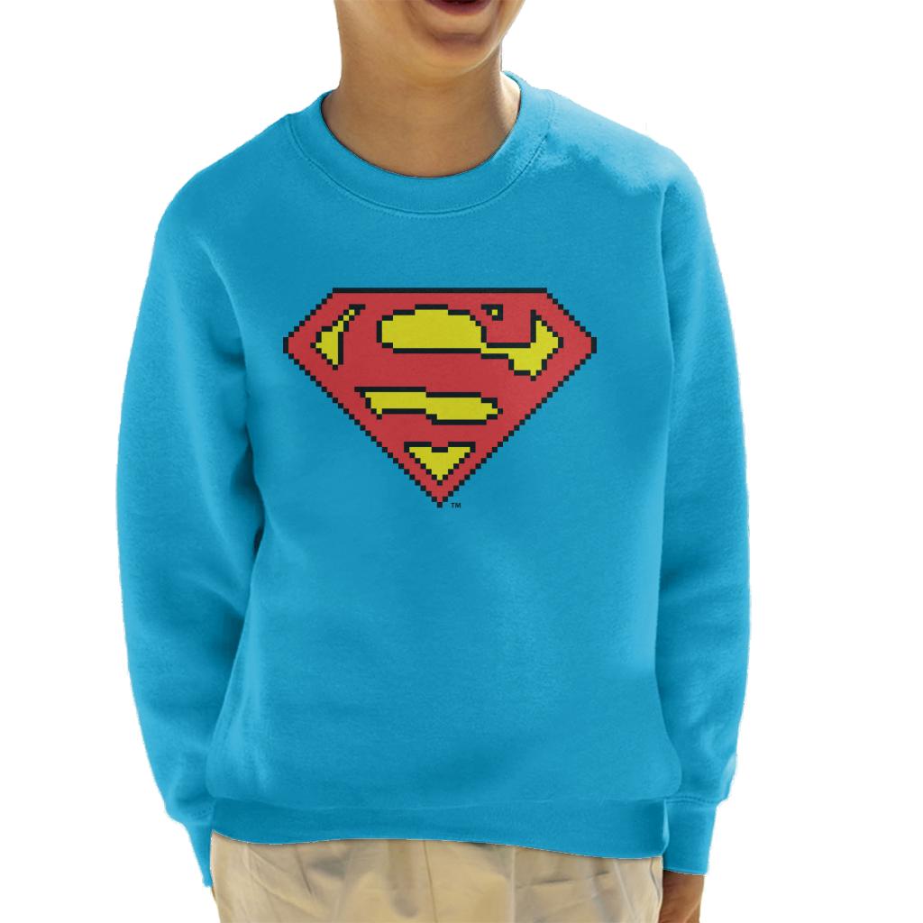 Superman Pixelated Logo Kid's Sweatshirt-ALL + EVERY