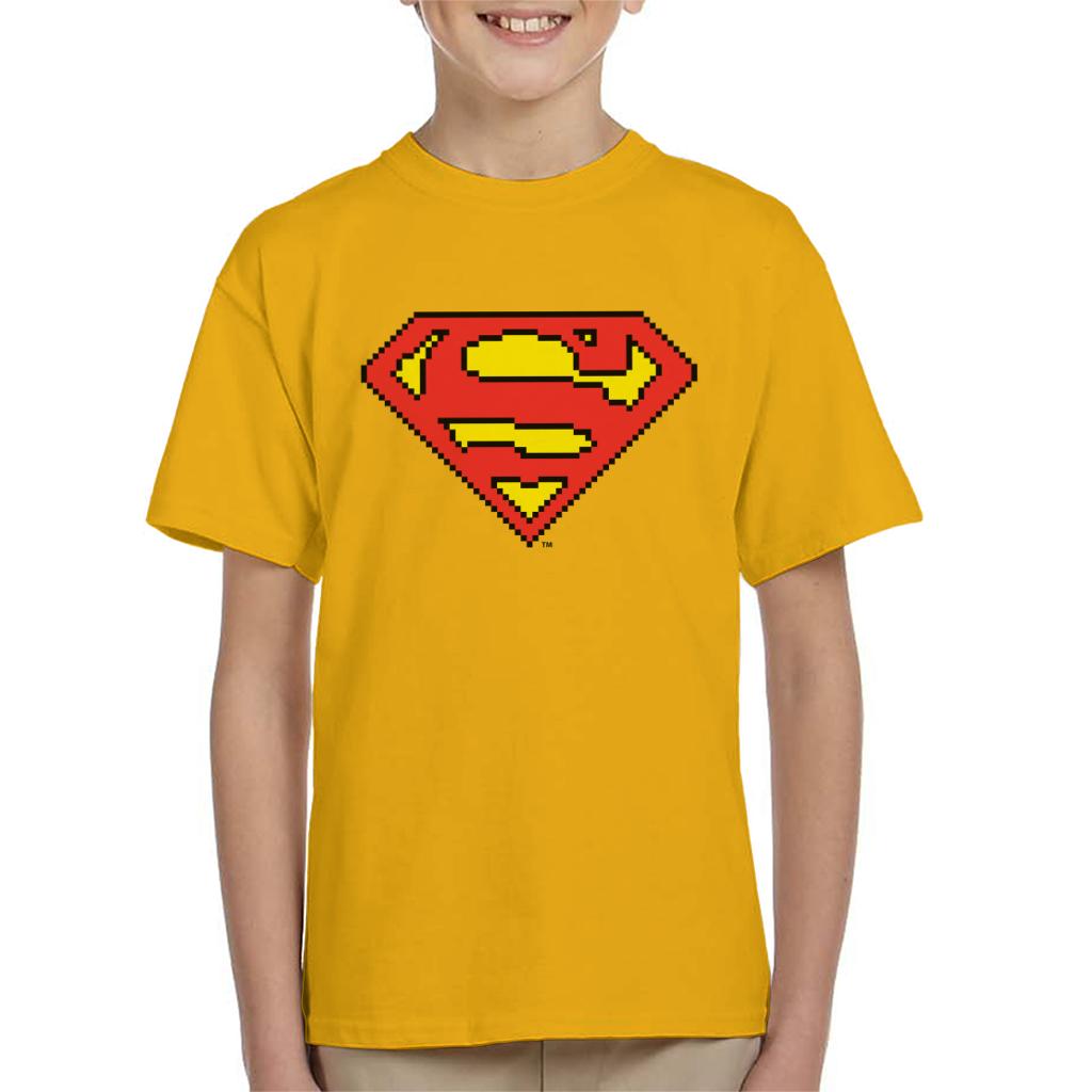 Superman Pixelated Logo Kid's T-Shirt-ALL + EVERY