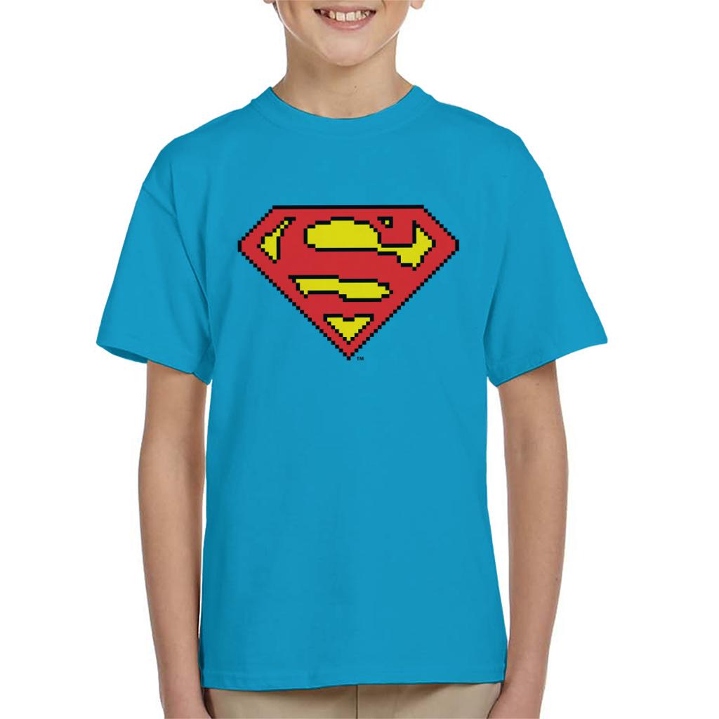 Superman Pixelated Logo Kid's T-Shirt-ALL + EVERY